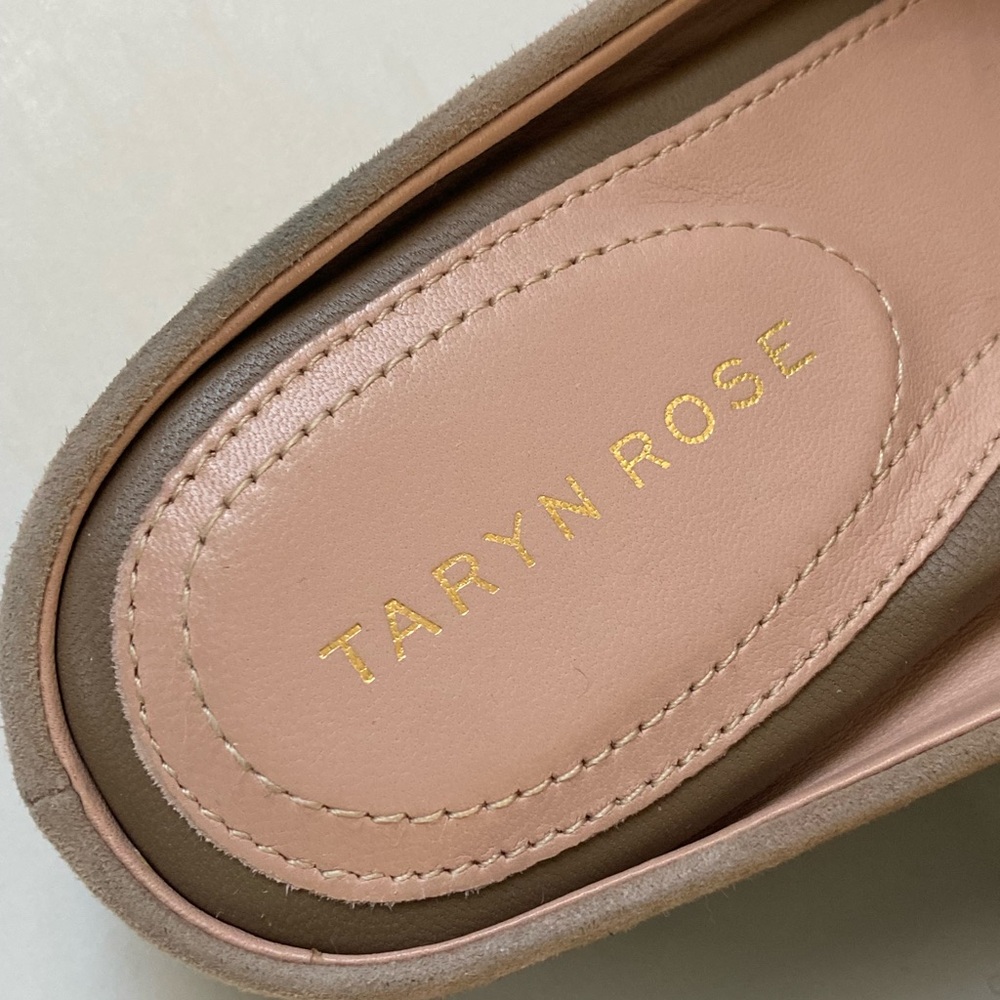 Taryn Rose Blythe Genuine Suede Mules/Flats 3D Flower Size 7B/37 - Picture 6 of 13
